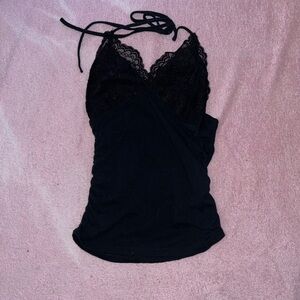 Black Lace Trim Cami Top